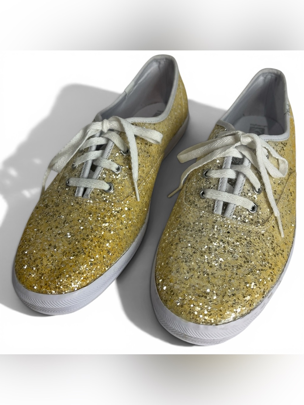KEDS Champion Glitter Celebrations Low-Top Lace Up Sneakers Gold/white Sz 9